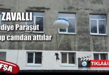 Kediye paraşüt takıp camdan aşağıya atan dingiller